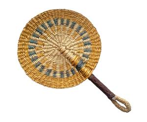 Hand Woven Seagrass Fan - Natural Cooling Fan 43cm, African Traditional Braided Handheld cooling Fans Wall Home Decoration(Style E)