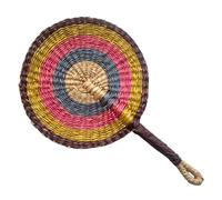 Hand Woven Seagrass Fan - Natural Cooling Fans 43cm, African Traditional Braided Handheld cooling Fan Wall Home Decoration(Style G)