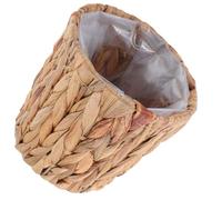 Hand Woven Seagrass Flower Basket 15x15cm with Liner, Rustic Planter | Natural Texture, Breathable Structure and Spill Protection, for Succulents, Balconies and Windowsills