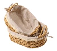 Hand Woven Storage Basket Set, Large Capacity Handmade Rustic Decorative Baskets for Toys, Art Crafts, and More with Coiled Grass Rope