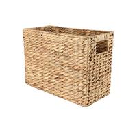 Hand-Woven Water Hyacinth Magazine Holder Magazine Wicker Basket for Bathroom Stair Basket (Water Hyacinth)