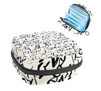 Hand Written Letters Sanitary Napkin Storage Bag, Large Menstrual Cup Pouch with Zipper, Period Pads Bag Store Panty Liners Tampons for Girls Women