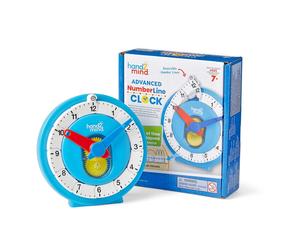 hand2mind Advanced NumberLine Clock for Kids Learning to Tell Time Math Manipulatives for Telling Time Analog Clock for Kids Learning Lea