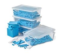 hand2mind Blue Plastic Base Ten Blocks Complete Set, Place Value Blocks, Counting Cubes for Kids Math, Base Ten Blocks Classroom Set, Math Blocks Kindergarten, Base 10 Math Manipulatives (Set of 644)
