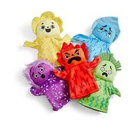 Learning Resources Feelings Family Hand Puppets Set, Hand Puppets for Kids, Learn About Feelings, 5 Emotions Hand Puppets Happy, Sad, Surprised, Angry and Scared