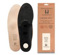 HANDARTE Leather Orthotic Insoles Men | Arch Support Shoe Inserts for Plantar Fasciitis, Flat Feet & Overpronation | Odour Eater - 100% Natural Goatskin - Chrome-Free - Anti-Sweat (UK 10 | EU45)