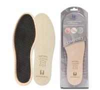 HANDARTE Leather Thin Insoles for Men | Dress Shoe Inserts | Anti Sweat & Odor Eater Soles - 100% Natural Goatskin & ChromeFree (Size UK 11 | EU46)