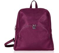 Handbag Bliss Italian Soft Grained Leather Backpack Rucksack (Burgundy)