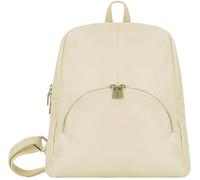 Handbag Bliss Italian Soft Grained Leather Backpack Rucksack (Cream)
