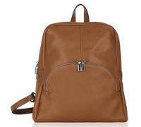 Handbag Bliss Italian Soft Grained Leather Backpack Rucksack (Tan/Brown)