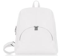 Handbag Bliss Italian Soft Grained Leather Backpack Rucksack (White)