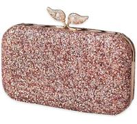 Handbag Bridal Wedding Purse Shoulder with Detachable Chain Elegant Pearl Evening for Women Sequin Clutch Beaded(Champagne)