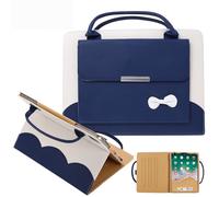 Handbag Case for iPad Pro 11" (2018-2024) & iPad Air 11 2024 2025/Air 10.9", Techcircle Cute Bowknot Pocket Wallet Folio Stand PU Leather Carrying Case, Auto Sleep/Wake, Blue