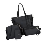 Handbag Collection with Tote, Crossbody Bag, | Four-Piece Organization, Adjustable Shoulder Carry, Two Tote Handles, Button-Fastening Card Holder, Zip-Fastened