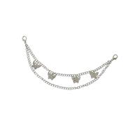 Handbag Decoration Chain with Metal Clasp Ends, Double Layer Accent Piece for Tote, Casual Carry Detail Bag Charm Chain Clip on Purse Charm Handbag Accessory Layered Alloy Ita Bag Accent