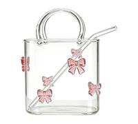 Handbag Drinking Glass - Handbag Vase | Glass Handbags With Straw For Drinks, Pretty Decorative Mug | Wine Glasses With Straw For Drinks, Juices, Cocktails, Flowers, Centerpieces