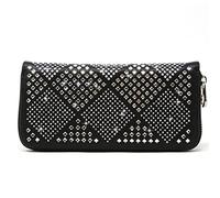 HANDBAG EXPRESS Rhinestone Pattern Accordion Fashion Wallet, Black, 7413-bk (Diamond Bling Black)