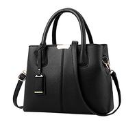Handbag For Women Roomy Fashion Womens Handbags Ladies Purse Satchel Shoulder Bags Tote Leather Bag Large Lunch Tote (Black, One Size)