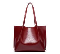 Handbag Oil Wax Leather Large Capacity Shoulder Bag Leather Shoulder Bag for Men (Red, One Size)