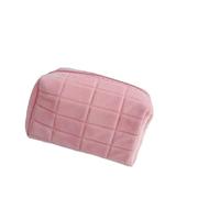 Handbag Organiser Solid Fur Cosmetic Storage Bag Large Women Zipper Makeup Organizer Handbag Stationery Pencil Case Travel Make Up Toiletry Punch(Pink)