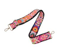 Handbag Strap Black Embroidered Floral Adjustable Polyester Crossbody | Retro Artistry Design, Shoulder and Crossbody Use, Wallet Replacement Functionality, Sturdy Performance