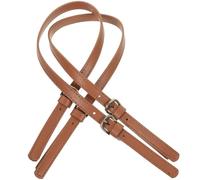 Handbag Strap DIY 2 Pcs with Dual Buckle Synthetic Leather for Women | Brown Replacement Accessory for Pouch and Clutch Bag, Easy Sewing, Fashion Classic Style