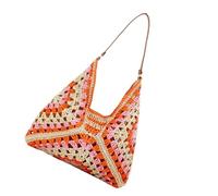 Handbag | Straw Bohemian Coloured Large Volume Handbags - Colourful Bag - For Home, Office, School, Everyday Life, Work, Dating, Outdoor, Travel, Walking, Shopping, Commuting, orange