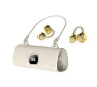 Handbag-Style Clip On Wireless Earbuds With LED Display, 50H Playtime IPX5 Water Resistant Headphones For Sports Travel(White)