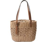 Handbag Summer Straw Beach Bag Hobo Bag Purse Handwoven Shoulder Bag(Coffee)