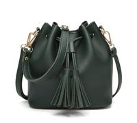 Handbag Tassel Shoulder Purse Retro Crossbody Wallet with Adjustable Straps Womens Mini Bucket Leather