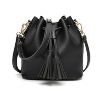 Handbag Tassel Shoulder Purse Retro Crossbody Wallet with Adjustable Straps Womens Mini Bucket Leather