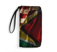 Handbags Combined Guyana and USA Flag Genuine Leather Wallets Retro Style Women Card Case Cute Women's Wallets for Mother, Women, Unisex