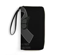 Handbags Melanoma & Skin Cancer Awareness Women's Wallets Colourful Leather Wallet RFID Blocking Wallet Pouch for Evening Party, Women, Girls
