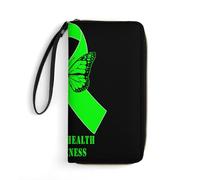 Handbags Mental Health Awareness Leather Purse with Zipper Pocket Women Card Case Colourful Women's Wallets for Friend, Women, Unisex