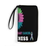 Handbags Metastatic Breast Cancer Awareness Genuine Leather Wallets Cute Women Card Case Vintage Clutch Wallet for Girls, Teens, Friend