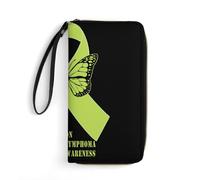 Handbags Non Hodgkin Lymphoma Cancer Awareness Wallet Pouch Vintage Leather Wallet RFID Blocking Genuine Leather Wallets for Friend, Teacher, Mother