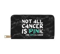 Handbags Not All Cancer is Pink Cervical Cancer Women Card Case Card Case Women's Wallets Cute Leather Purse for Kids, Friend, Women