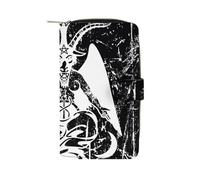 Handbags Satanic Goat Baphomet Women Card Case Retro Style Clutch Wallet Artistic Leather Purse for Women, Girls, Kids
