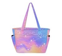 Handbags Tote Bag for Women Rainbow Wavy Sky Tote Bag Large Capacity Top Handle Shopper Shoulder Bag for Work Travel Gym Purple Texture