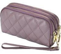 Handbags Women's Wallets Genuine Leather Coin Purses Pouches Evening Bags Cowhide Money Organizers(Purple)