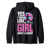 Handball Girl Women Power Female Empowerment Feminism Zip Hoodie