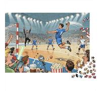 Handball Jump Shot Wooden Jigsaw Puzzle Waterproof 1000 Piece Puzzles for Adults Fun Educational Games