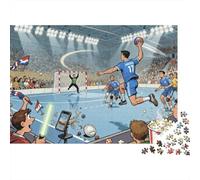 Handball Jump Shot Wooden Jigsaw Puzzle Waterproof 1000 Piece Puzzles for Adults Gifts Challenging And Brainteasing Educational Games