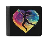 Handball Player Colorful Funny Wallet for Men RFID Blocking Bifold Wallet Soft Billfold with Card Slots Custom Gifts