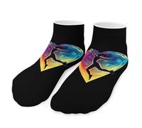 Handball Player Colorful Men's Ankle Low Socks 1 Pair No Show Sock Low-Cut Athletic Socks for Women
