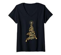 Handbell Christmas Tree! Hand Bell Choir Ringers Holiday V-Neck T-Shirt