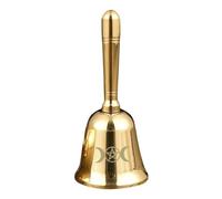 Handbell - Prayer Bell, Gold Handle Bells | Multipurpose Hand Bell, Heavy Duty Solid Brass Call Bell, Ring Bell for Meditation, Prayer, Feeding