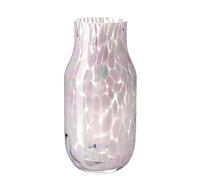 Handblown Glass Vase Olive Blossom in Sage & Pink Pastel Design, Approximately 28cm Tall, Unique