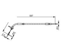 CABLE PULL PARKING BRAKE 1 987 477 224 FOR MERCEDES-BENZ M266.960/980 2.0L 4cyl