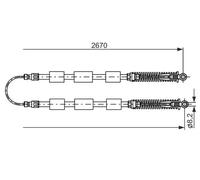 BOSCH 1 987 477 553 Handbrake cable